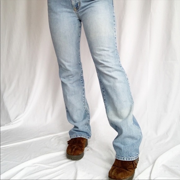 Vintage 90s Cotton Baggy Mid Rise Bootcut Jeans 32 - Picture 6 of 8